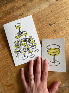 Champagne tower card, A6