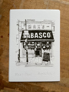 Illustration print: Max’s Sandwich Shop