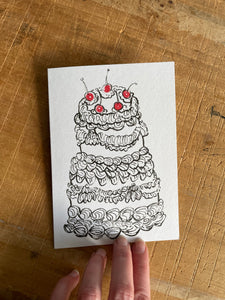 Cherry cake card, A6