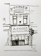 Load image into Gallery viewer, Illustration print: A Cooke Pie and Mash Shop
