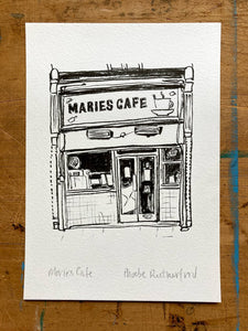 Illustration print: Maries Cafe