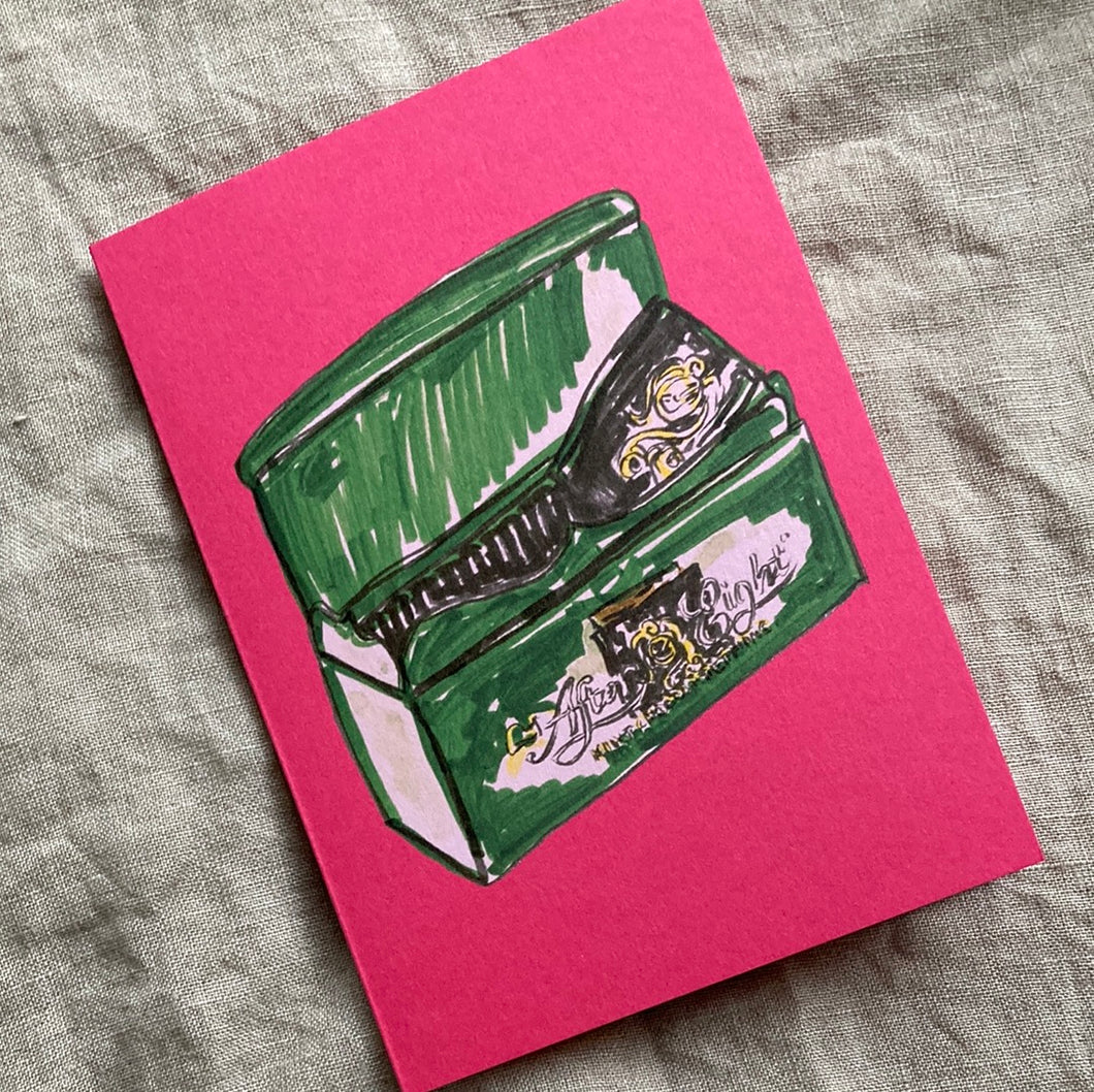 Pink After Eights card, A6